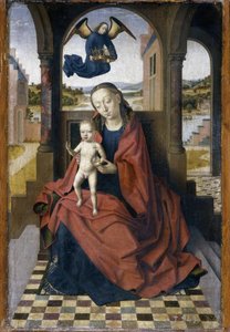 The Madonna and Child - Maleri av Petrus Christus (1410/20-1476), olje på tre (49x34 cm), rundt 1460 - (The Madonna and Child - Olje på tre av Petrus Christus