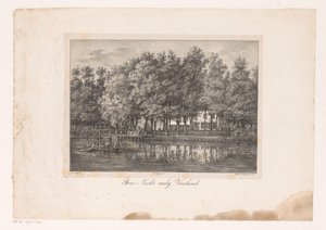 Utsikt over Breevecht herregård Bree-Vecht nær Vreeland (tittel på objekt) Utsikt over elven Vecht (serietittel) av Petrus Josephus Lutgers