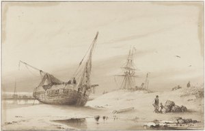 Skip på stranden av Petrus Paulus Schiedges (I)