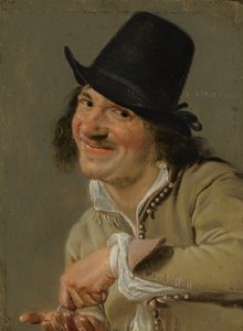 Høring: En mann som teller mynter. . Fra serien Personifications of the Five Senses, ca. 1635-66 (olje på tre) av Petrus Staverenus