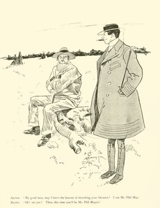 Tegneserie av Phil May, fra 1890-tallet (litho) av Phil May