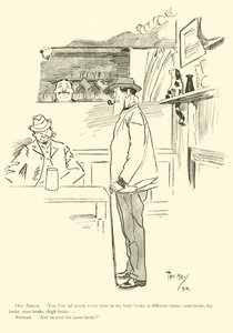 Tegneserie av Phil May, fra 1890-tallet (litho) av Phil May