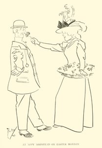 Tegneserie av Phil May, fra 1890-tallet (litho) av Phil May