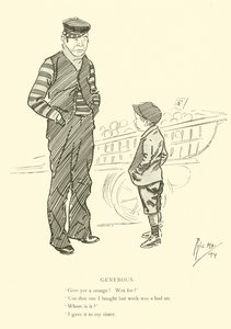 Tegneserie av Phil May, fra 1890-tallet (litho) av Phil May