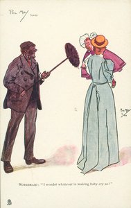 Skorsteinsfeier får en baby til å gråte (farge litho) av Phil May