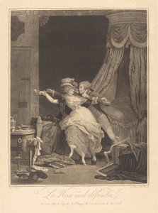 La Rose mal defendue (The Poorly Defended Rose) av Philibert Louis Debucourt