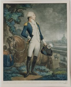 Portrett av Marquis de La Fayette (1757-1834) sjef for nasjonalgarden, 1790