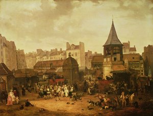 Glede seg i Les Halles for å feire fødselen til Dauphin Louis av Frankrike (1781-89) 21. januar 1781, 1783 av Philibert Louis Debucourt