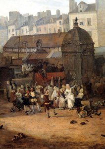 Gjengivelser gitt av byen Paris aux Halles 21.01.1782 i anledning fødselen til Dauphin Louis Joseph av Frankrike av Philibert Louis Debucourt