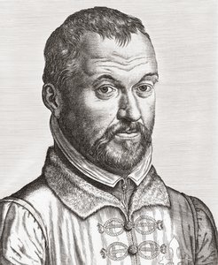 Benito Arias Montano. Portrett. (skrive ut) av Philip (after) Galle