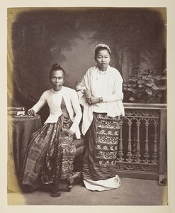 Portrett av en burmesisk mann og kone, Fotograf: Klier, Philip Adolphe Gladstone Collection