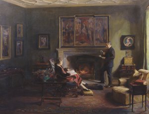 Interiør med viscount og viscountesse Lee av Fareham av Philip Alexius de Laszlo