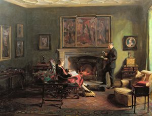 Interiør med viscount og viscountesse Lee av Fareham av Philip Alexius de Laszlo