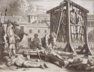 Henginger og tortur, pub. 1672. av Philip Baldaeus