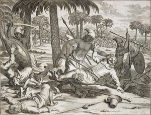 The Murder of Mr. Koster by the Cingalese', Ceylon Sri Lanka, pub. 1672. av Philip Baldaeus