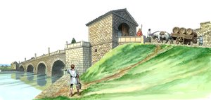 Hadrians mur Chesters Bridge Abutment, c2rd century, 1990-2010