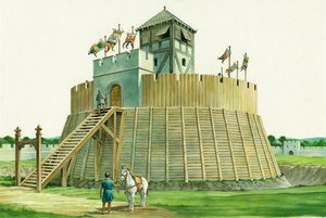 Norman utkikkstårn ved Bramber Castle, West Sussex, c1995-c2009