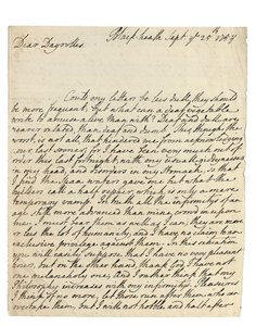 Autografbrev til Solomon Dayrolles, Blackheath, 25. september 1754 (penn og blekk på papir) av Philip Dormer Stanhope Chesterfield