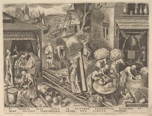 Prudence Prudentia fra The Virtues, ca. 1559-60. av Philip Galle