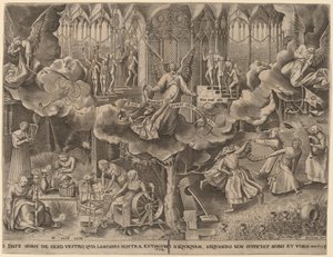 Lignelsen om de vise og tåpelige jomfruer av Philip Galle after Pieter Bruegel the Elder