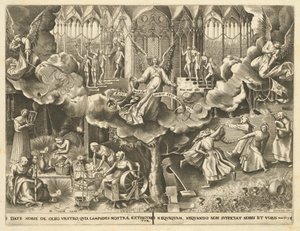 Lignelsen om de vise og tåpelige jomfruer av Philip Galle, after Pieter Bruegel the Elder