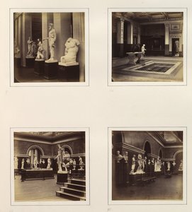 [Gresk domstol med Farnese Torso av en ungdom, utsikt over en klassisk fontene og basseng, Rom..., ca. 1859. av Philip Henry Delamotte.