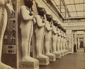 Egypt Court og fasaden til Hall of the Colossi, Crystal Palace, Sydenham, 1854