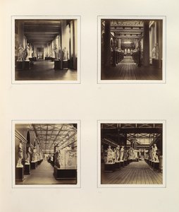 [Utsikt over den greske skulpturdomstolen inkludert byste av Minerva], ca. 1859. av Philip Henry Delamotte.