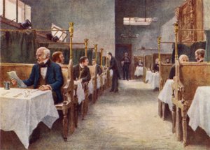 Spisesalen til Cock Tavern, Fleet Street, ødelagt 1886