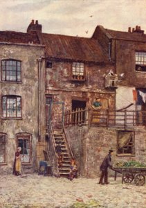 Old Houses, Inner Yard of White Hart Inn, Southwark, 1884 av Philip Norman