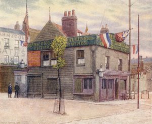 Vine Tavern, Mile End, med utsikt mot øst, 1887 av Philip Norman