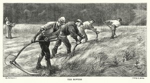 The Mowers (gravering) av Philip Richard (after) Morris