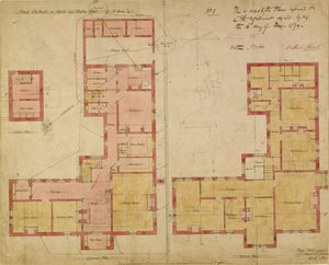Planer for det røde huset, Bexley Heath, 1859 (penn og blekk og wc på papir)