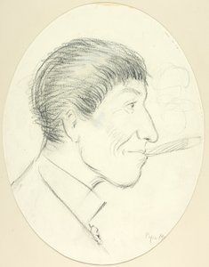 Profil av mann som røyker sigar