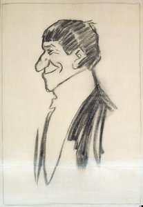 Selvportrett (kull på papir) av Philip William May