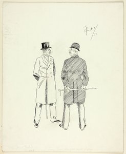 To herrer med spaserstokker av Philip William May