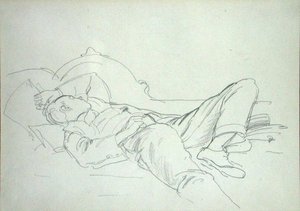Å ha en slumre (blyant på papir) av Philip Wilson Steer