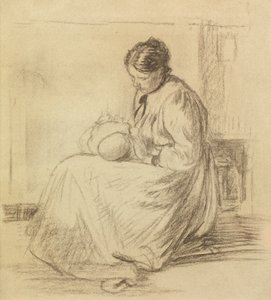 Mor og barn (kritt) av Philip Wilson Steer