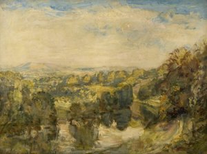 The River Teme, Evening, nær Ludlow - The Clee Hills in the Distance av Philip Wilson Steer