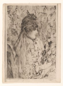 Kvinne med blomsterbukett La Bête a Bon Dieu (original tittel) av Philip Zilcken (signed by artist)