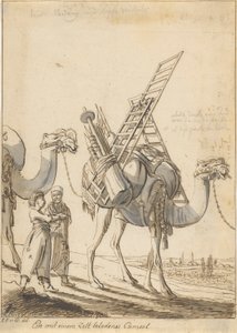 En kamel lastet med et telt (Man with a Telt-Shop Camel) av Philipp Ferdinand von Gudenus