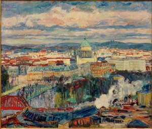 Utsikt over Potsdam med Nicolaikirche av Philipp Franck