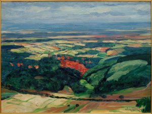 Utsikt over Kronberg inn på hovedsletten av Philipp Franck