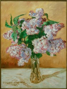 Bukett av syriner i en glassvase av Philipp Franck
