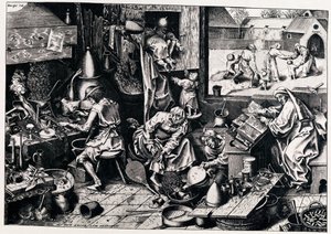 Alkymisten, 1558 av Philipp Galle