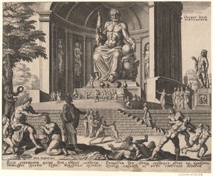 Statuen av Jupiter ved Olympia fra serien The Eightth Wonders of the World After Maarten van Heemskerck, 1572