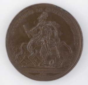 Bronsemedalje til minne om døden til Frederick, hertugen av Schomberg av Philipp Heinrich Müller