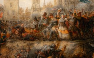Defense of Tournai av prinsessen av Epinoy, Philippe-Auguste Hennequin, Museum of Fine Arts of Tournai