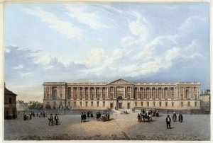 Colonnade du louvre - i "" Walk in Paris og dens omgivelser "", designet av Jacottet og Benoist, ca. 1840 av Philippe Benoist