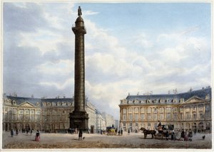 Column de la Place Vendôme - i "Walk in Paris and its environments", designet av Jacottet og Benoist, ca. 1840 av Philippe Benoist